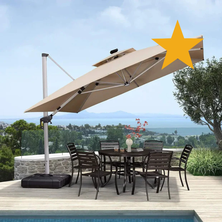 PatioGlam™ Solar-powered LED umbrella